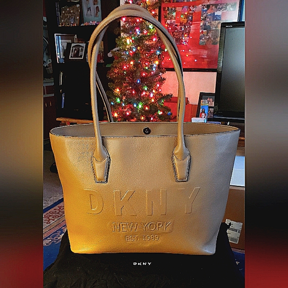 DKNY Hutton Camel Leather Tote